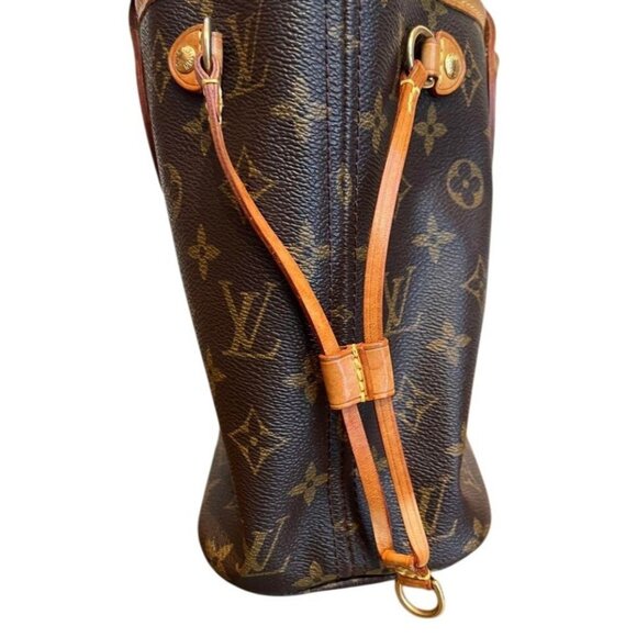 Authentic Louis Vuitton Neverfull PM Monogram Tote Shoulder Bag Brown Tan LV - Picture 6 of 14